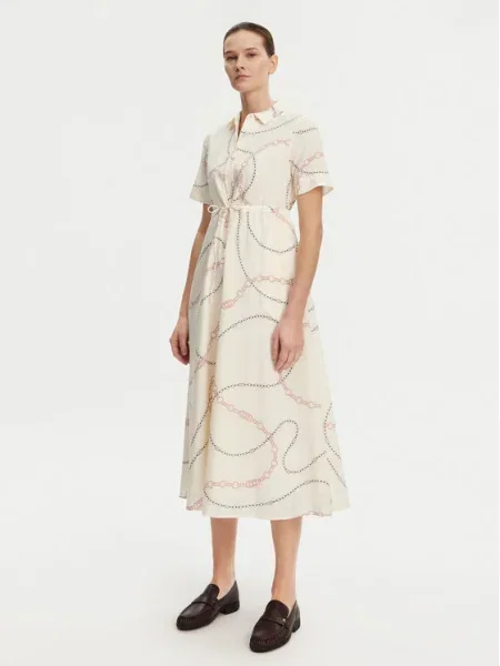 Tommy Hilfiger Rochie tip cămașă Voile bej