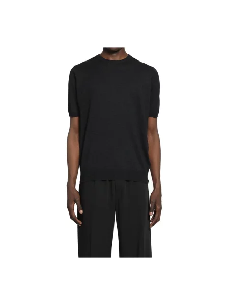 Lniany sweter Lardini czarny