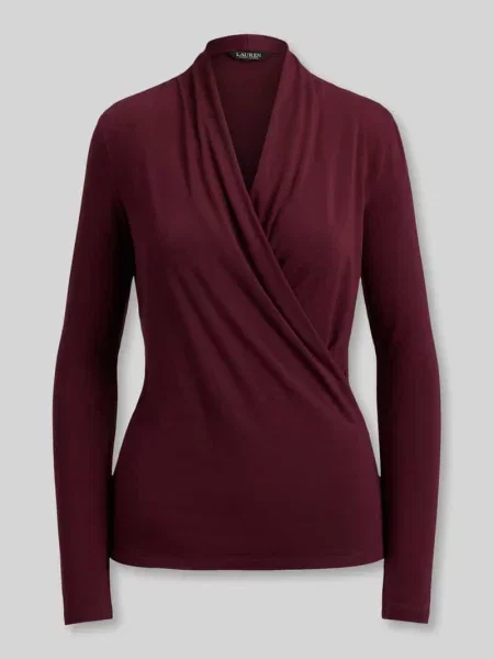 Bluzka z długim rękawem o kroju slim fit z mieszanka lyocellu Lauren Ralph Lauren