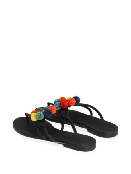 Papuci Dolce & Gabbana cu pompoane negru