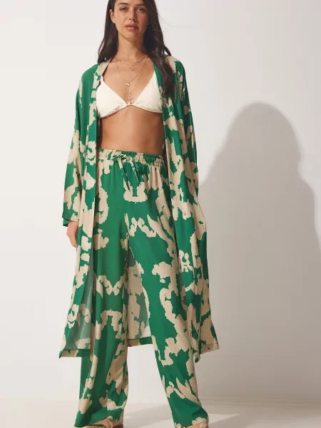 Pantaloni palazzo Happiness İstanbul bej