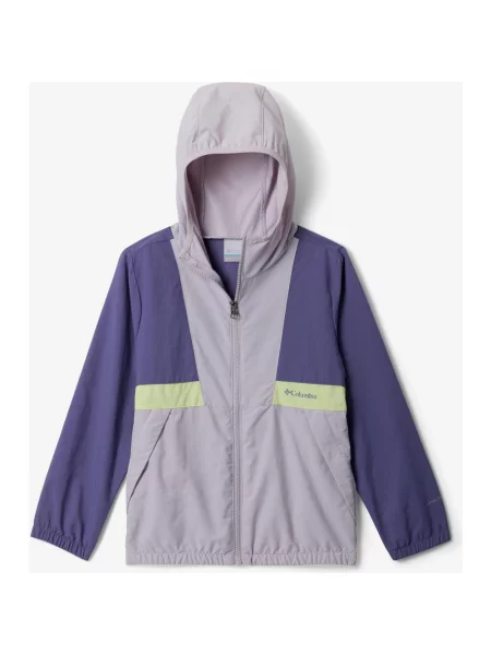 Kurtka z kapturem Columbia Spire Valley Windbreaker fioletowa chłopięce M żółta
