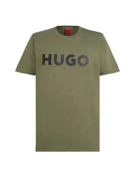 HUGO Tricou Dulivio kaki negru