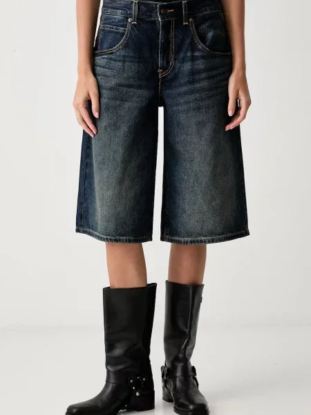 Levi's šortky dámske rifľové SUPER BAGGY JORT modrá