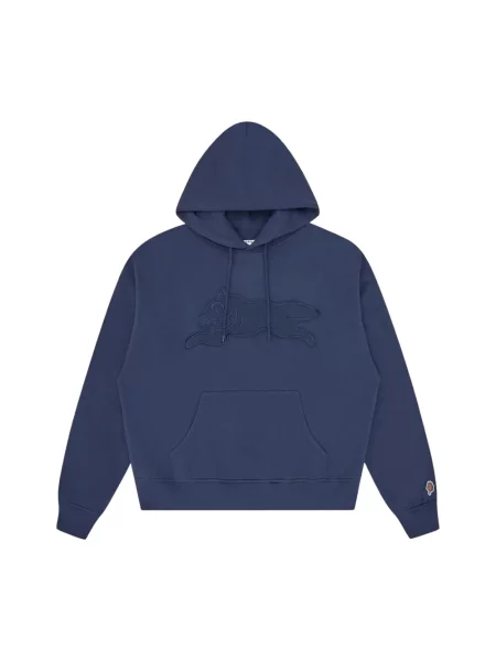 Bluza z kapturem Icecream z kapturem z naszywkami do biegania niebieska