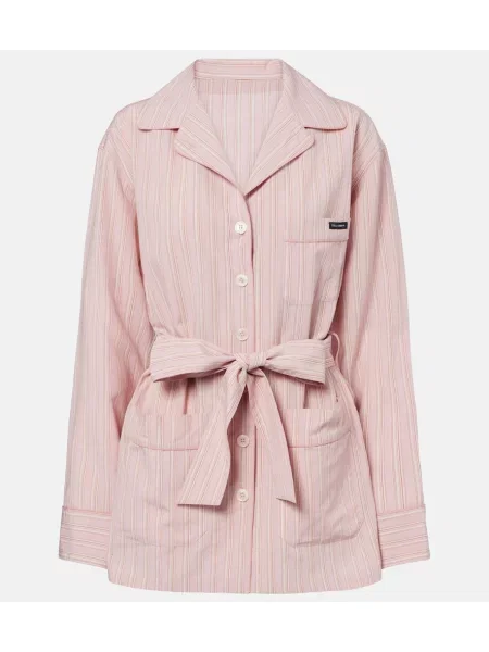 Koszula Dolce&gabbana w paski różowa