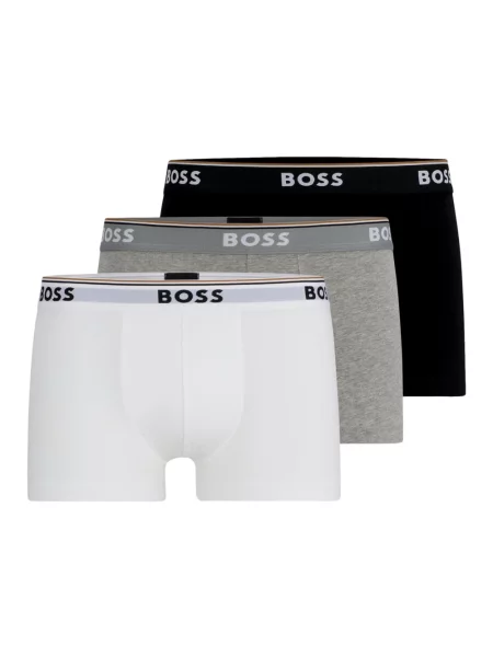 Obcisłe bokserki z elastycznym paskiem z logo w zestawie 3 szt. Hugo Boss szare
