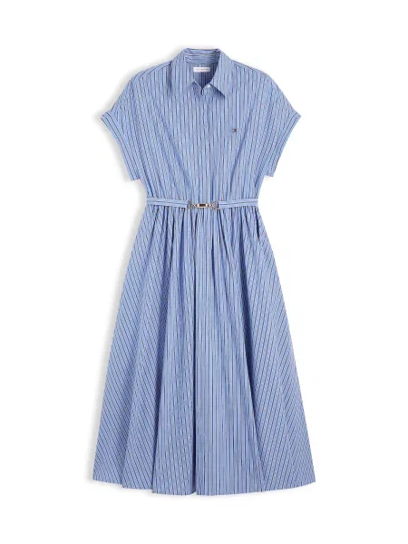 TOMMY HILFIGER Rochie tip bluză albastru deschis / albastru închis alb