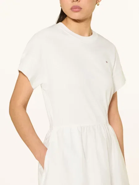 Tommy Hilfiger Šaty Cody Z Kombinace Materiálů režná bílé