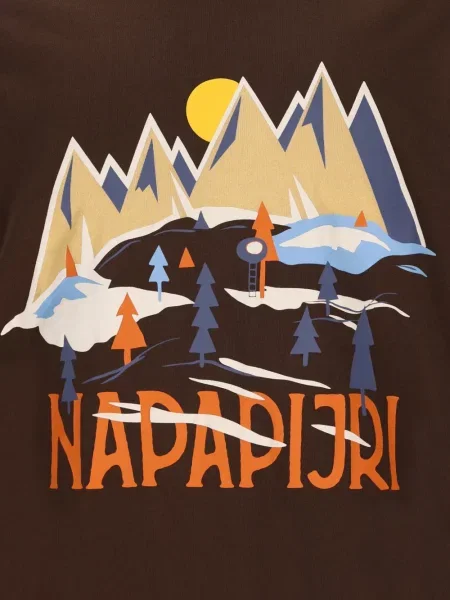 Μακρύς μπλούζα Napapijri με σχέδιο καφέ