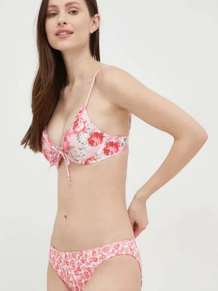 Hollister Co. biustonosz kąpielowy różowy lekko usztywniona miseczka