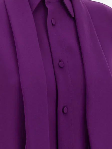 Gulerat cămașă Balenciaga de mătase violet