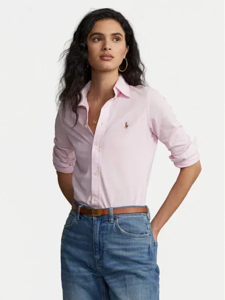 Polo Ralph Lauren Bluzki Kobieta XS Miękka koszula z dżerseju Heidi różowy
