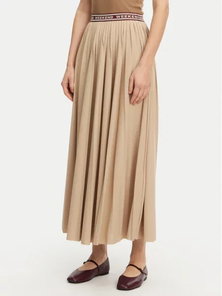 Weekend Max Mara Спідниця в складку Bleu бежевий