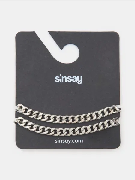 Sinsay Bransoletki 2 pack srebrny