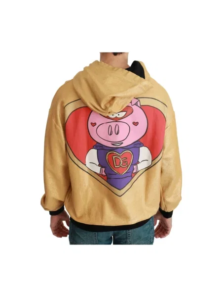 Bluza z kapturem Dolce And Gabbana z kapturem żółta