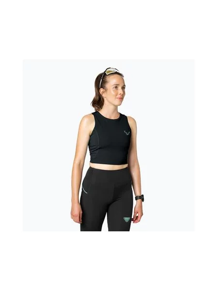 Футболка для бігу DYNAFIT Trail Crop Top black out чорна