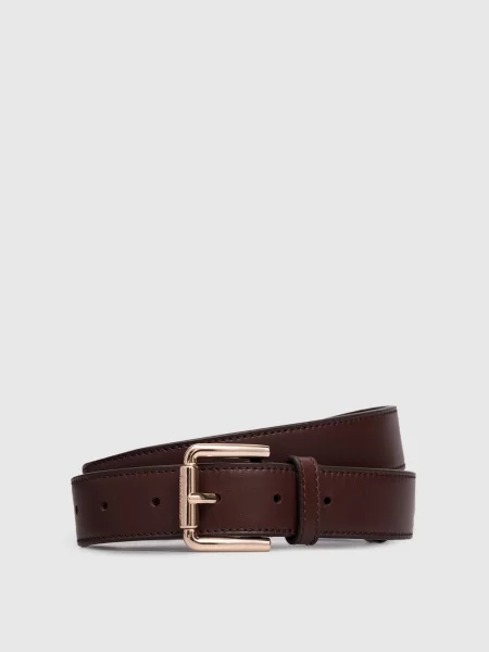 Шкіряний з логотипом Max Mara бордовий