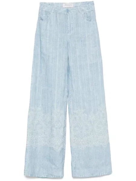 Spodnie Ermanno Firenze w paski niebieskie