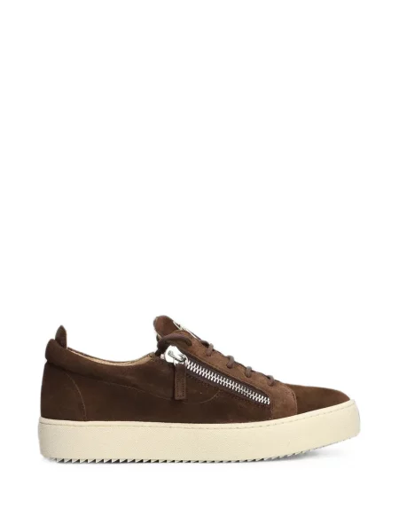 Sneakerși Giuseppe Zanotti din piele de căprioară maro