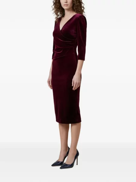 Rochie midi Sutton New York de catifea plic roșu