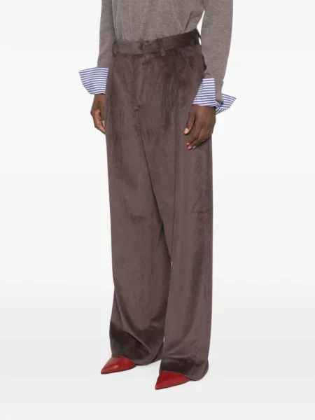 Pantaloni White Sand de catifea cord alb
