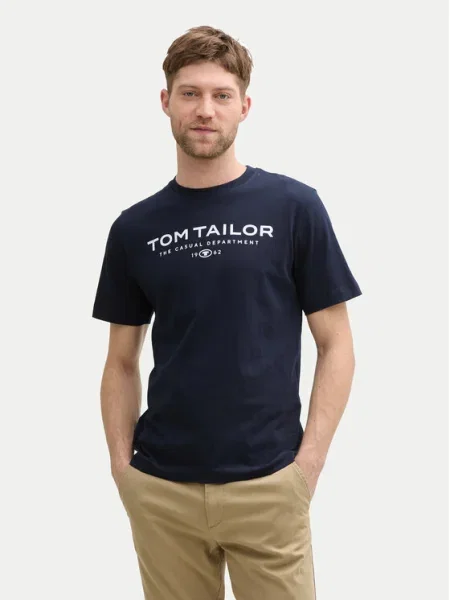 TOM TAILOR Tricou bleumarin alb
