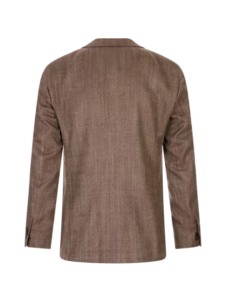 Sacou Corneliani cu model herringbone maro