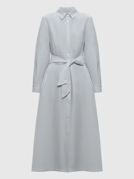 Сукня-сорочка з льоном Woolrich зелена
