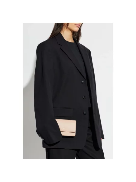 Emporio Armani kopertówka skórzana beżowa