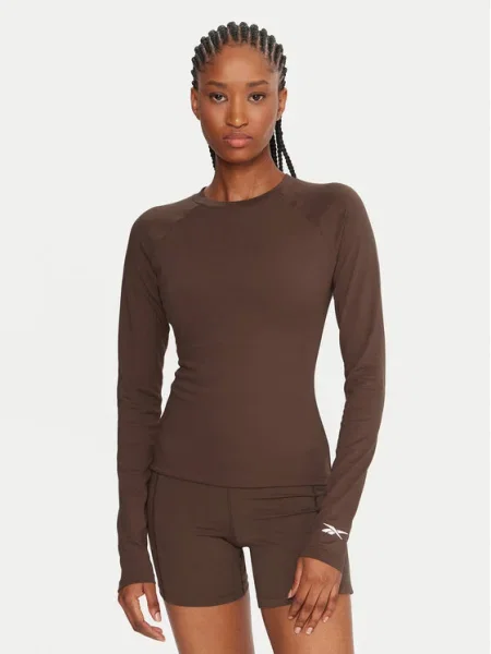 Reebok Тениска от техническо трико Reebok X Ewa Chodakowska кафяв