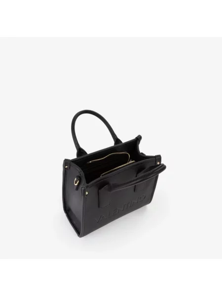 Lniana torebka Valentino Bags czarna