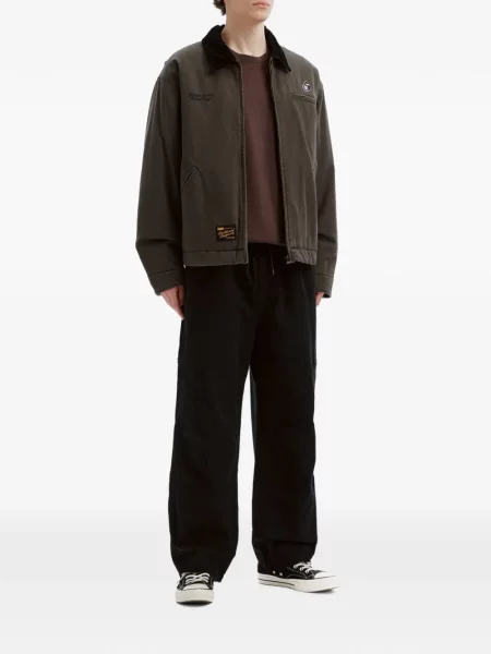Pantaloni cargo Fingercroxx cu autograf negru
