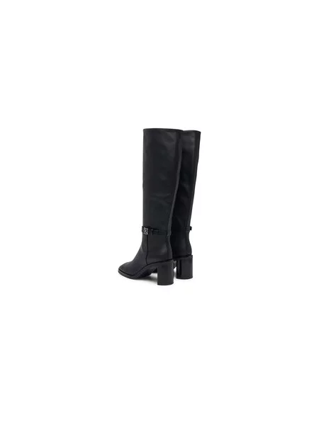 Calvin Klein Csizma Block Heel High Boot Lth Hdw fekete