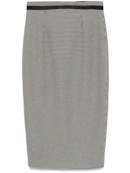 Fustă midi Styland cu model pepito până la genunchi negru