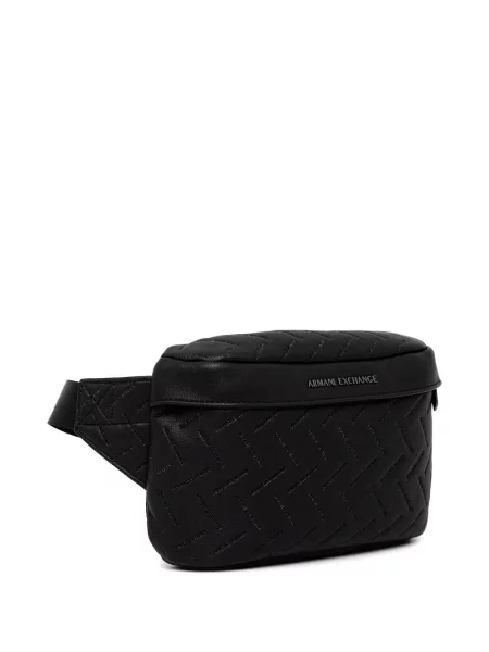 Matlasat curea Armani Exchange cu autograf negru