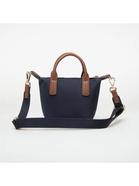 Torba na ramię z haftowanymi paskami w kontrastowym kolorze Tommy Hilfiger niebieska