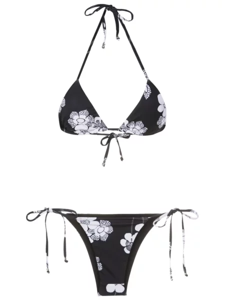 Bikini Amir Slama cu model floral cu imagine negru