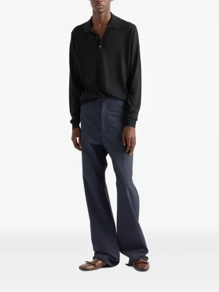 Tricou polo Prada tricotate negru