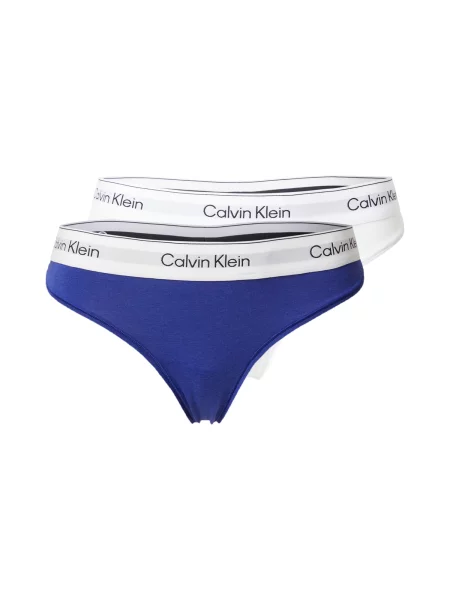 Calvin Klein Underwear Tanga albastru închis / gri deschis / negru alb