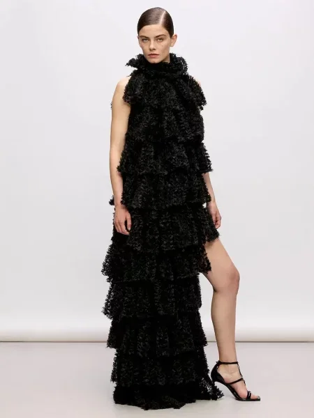 Karl Lagerfeld rochie maxi evazati negru