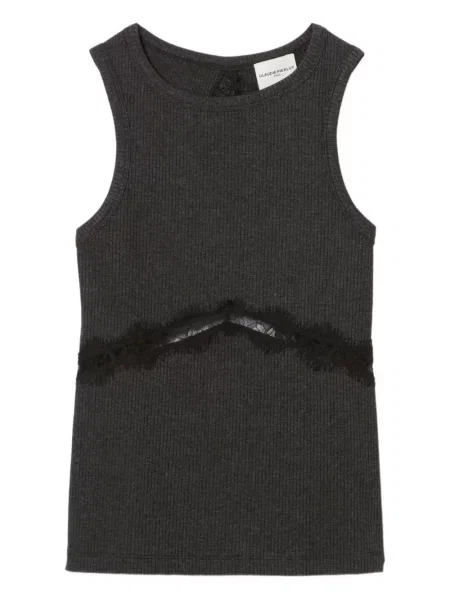 Dzianinowy top Claudie Pierlot prążkowany czarny