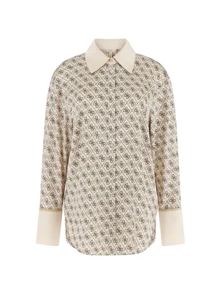 GUESS Bluza ALEXANDRA bež / rjava / črna bela