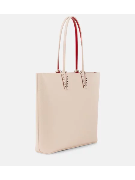 Geanta de piele Christian Louboutin din piele bej