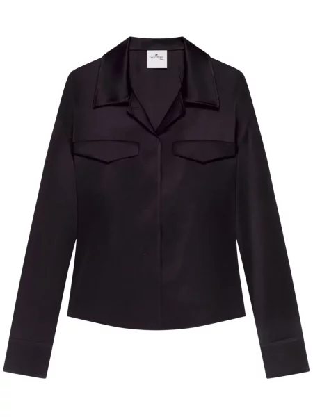 Satynowa koszula Courreges czarna