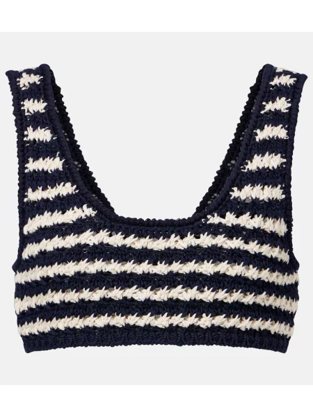 Cropp top Prada cu dungi albastru