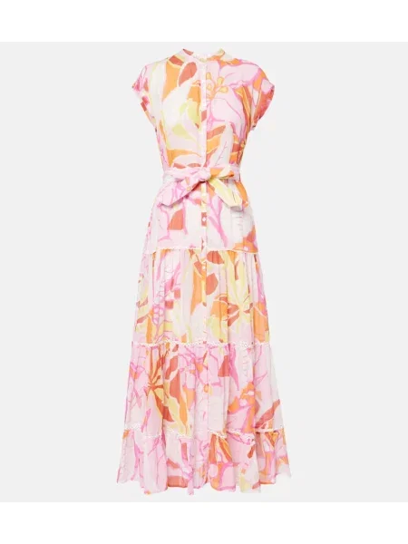 Rochie midi Poupette St Barth cu imagine până la genunchi de costum