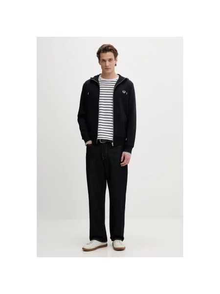 Bluza z kapturem Fred Perry z kapturem niebieska
