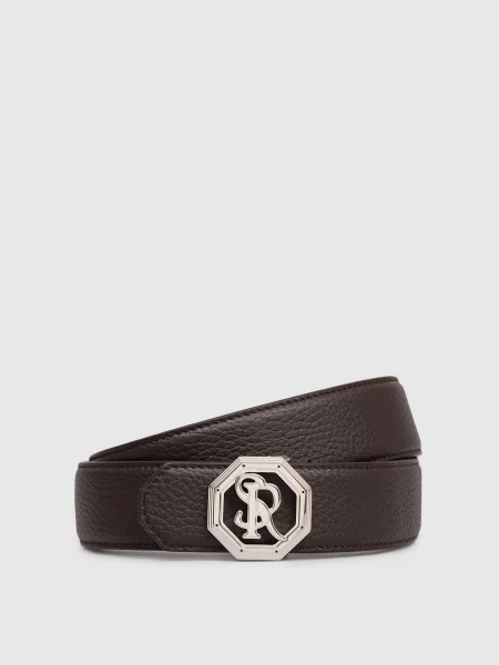 Кожаный ремень Stefano Ricci с ремешками коричневый