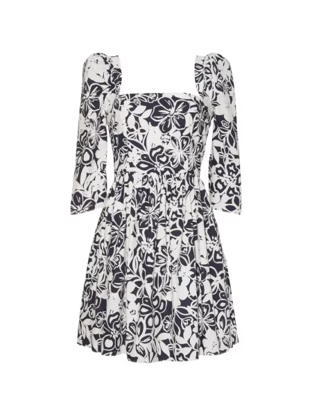 Rochie mini Cara Cara cu model floral cu imagine alb